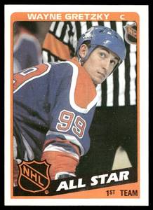 lot 96 image: Wayne Gretzky 1984 Topps #154 Edmonton Oilers  Hockey Card