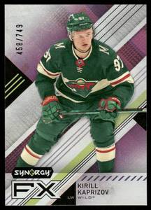lot 100 image: Kirill Kaprizov Foil Insert 2021 Upper Deck Synergy FX #FX-KK Minnesota Wild  Hockey Card