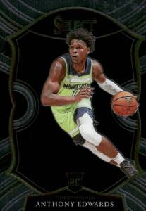 lot 103 image: Anthony Edwards RC 2020 Panini Select #61 Minnesota Timberwolves  Basketball Card