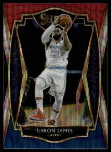 lot 107 image: LeBron James 2020 Panini Select Wave Refractor #113 Los Angeles Lakers  Basketball Card
