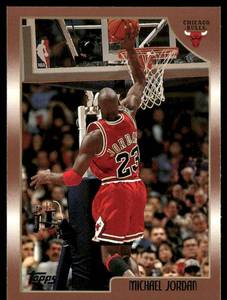 lot 110 image: Michael Jordan 1998 Topps #77 Chicago Bulls  Basketball Card