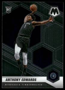 lot 111 image: Anthony Edwards RC 2020 Panini Mosaic #201 Minnesota Timberwolves  Basketball Card