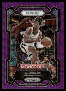 lot 122 image: Ja Morant 2023 Panini Prizm Monopoly Purple Wave Refractor #44 Memphis Grizzlies  Basketball Card