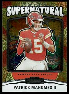 lot 14 image: Patrick Mahomes II 2023 Panini Contenders Supernatural Insert #10 Kansas City Chiefs  Football Card