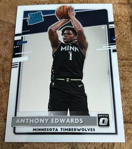 lot 12 image: Anthony Edwards Optic RC 2020-21 Donruss Optic #151 Rated Rookie Minnesota Timberwolves Basketball Card