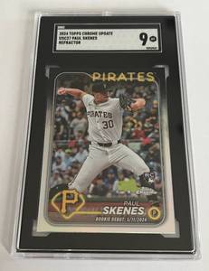 lot 7 image: Paul Skenes RC SGC 9 Mint 2023 Topps Chrome Update Refractor #USC27 Rookie Baseball Card