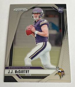 lot 32 image: JJ McCarthy RC 2024 Prizm #400 Rookie Minnesota Vikings Football Card