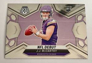 lot 40 image: JJ McCarthy RC 2023 Mosaic #275 Rookie Minnesota Vikings Football Card