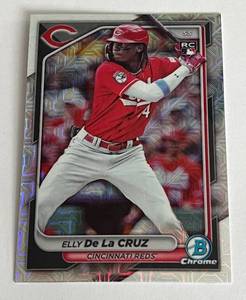 lot 78 image: Elly De La Cruz RC Mojo 2024 Bowman Chrome #22 Rookie Baseball Card