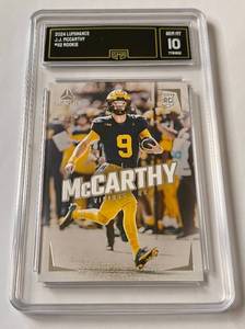 lot 10B image: JJ McCarthy RC Gem Mint 10 2024 Luminance #112 Rookie Minnesota Vikings Football Card
