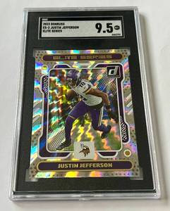 lot 14B image: Justin Jefferson SGC 9.5 Mint 2023 Donruss Elite Series ES-2 Minnesota Vikings Football Card