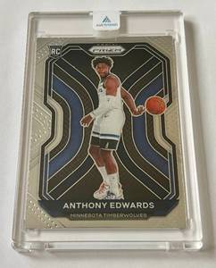 lot 128D image: Anthony Edwards RC 2020-21 Prizm #258 Rookie Minnesota Timberwolves Basketball Card