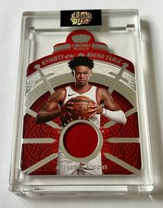 lot 130D image: Anfernee Simons Game-Worn Relic Die Cut Knights of the Round Table 2023-24 Crown Royale #KRT-SIM Basketball Card