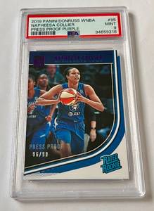 lot 132D image: Napheesa Collier PSA 9 Mint 99 2019 Donruss WNBA Press Proof Purple Rated Rookie, numbered 9699, Basketball Card