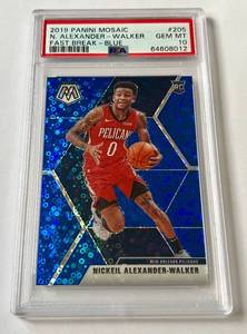 lot 135D image: Nickeil Alexander-Walker PSA 10 Gem Mint RC 2019 Mosaic Fast Break Blue #205 Rookie Basketball Card