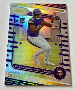 lot 132 image: Dallas Turner Thick Stock RC 329340 2024 Absolute #117 Rookie Minnesota Vikings Football Card