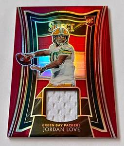 lot 134 image: Jordan Love Rd RC Relic 2020 Select #RS-JLO Rookie Football Card