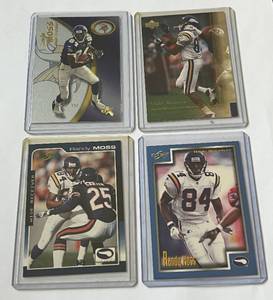 lot 135 image: Randy Moss 4 Card Lot with Gold Reserve Minnesota Vikings Football Cards