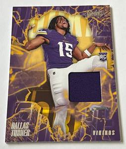 lot 136 image: Dallas Turner RC Relic 2024 Absolute #RF-DTR Rookie Minnesota Vikings Football Card