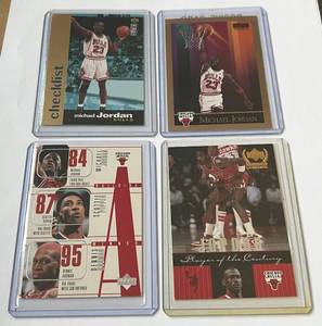 lot 141 image: Michael Jordan 4 Card Basketball Lot