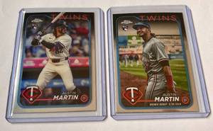 lot 151 image: Austin Martin 2 RC Lot 2024 Topps Chrome Rookie Minnesota Twins Baseball Cards