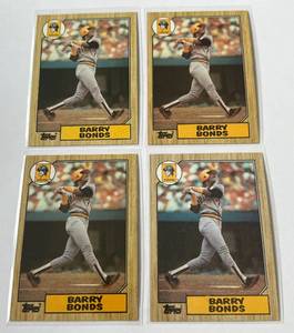 lot 152 image: Barry Bonds 4 RC Lot 1987 Topps #320 Rookie Baseball Cards