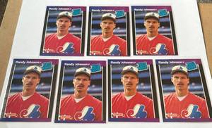 lot 153 image: Randy Johnson 7 RC Lot 1989 Donruss Rated Rookie #42 Baseball Cards