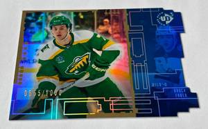 lot 158 image: Brock Faber 06651000 2023-24 Upper Deck Extended Series #UD#-7 Minnesota Wild Hockey Card