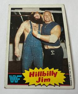 lot 163 image: Hulk Hogan  Hillbilly Jim RC 1985 Topps #15 Vintage Wrestling Card