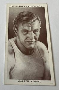 lot 165 image: 1938 Boxing Personalities Walter Neusel #31 WA&AC Churchman Vintage Card