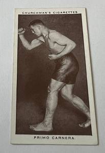 lot 166 image: 1938 Boxing Personalities Primo Carnera #7 WA&AC Churchman Vintage Card