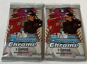 lot 167 image: 2023 Bowman Chrome 2 Pack Baseball Card Lot