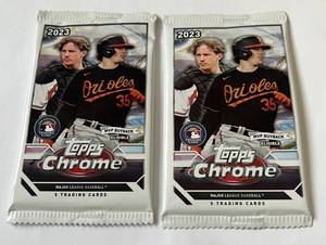 lot 169 image: 2023 Topps Chrome 2 Pack Baseball Card Lot