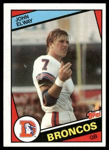 lot 7C image: John Elway RC 1984 Topps #63 Denver Broncos Football Card
