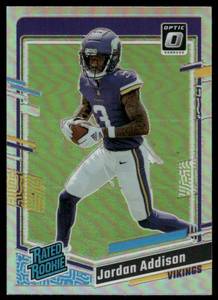 lot 22B image: Jordan Addison RC 2023 Donruss Optic #271 Minnesota Vikings Football Card
