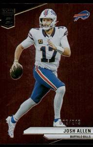 lot 23B image: Josh Allen 022249 2024 Donruss Elite Maroon #1 Buffalo Bills Football Card