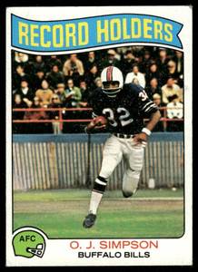 lot 28B image: O.J. Simpson 1975 Topps #355 Buffalo Bills Football Card