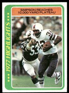 lot 34B image: O.J. Simpson 1978 Topps #4 Buffalo Bills Football Card