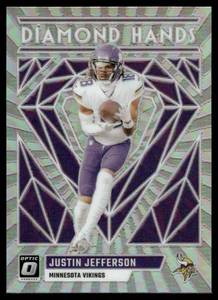 lot 39A image: Justin Jefferson 2023 Donruss Optic Diamond Hands #DH-JJ Minnesota Vikings Football Card