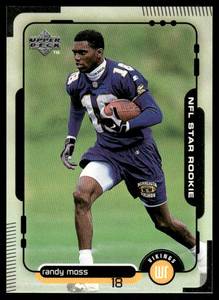 lot 42B image: Randy Moss RC 1998 Upper Deck #17 Minnesota Vikings Football Card