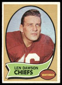 lot 43A image: Len Dawson 1970 Topps #1 Kansas City Chiefs Football Card