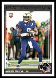 lot 49B image: Michael Penix Jr.RC 2024 Score Rookie Signatures #323 Atlanta Falcons Football Card