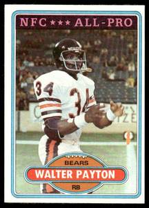 lot 53B image: Walter Payton 1980 Topps #160 Chicago Bears Football Card