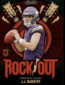 lot 61B image: J.J. McCarthy RC 2024 Absolute Rock Out Insert #RO-JMY Minnesota Vikings Football Card