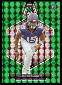 lot 62B image: Dallas Turner RC 2024 Panini Mosaic Green #317 Minnesota Vikings Football Card