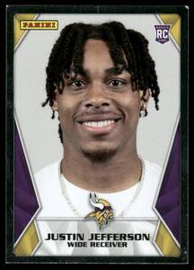 lot 77A image: Justin Jefferson RC 2020 Panini Sticker & Card Collection #92 Minnesota Vikings Football Card