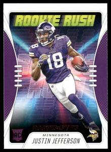 lot 79A image: Justin Jefferson RC 2020 Panini Rookies & Stars Rookie Rush #RR-17 Minnesota Vikings Football Card