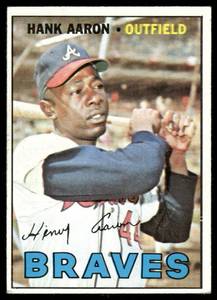 lot 6A image: Hank Aaron 1967 Topps #250 Atlanta Braves Baseball Card