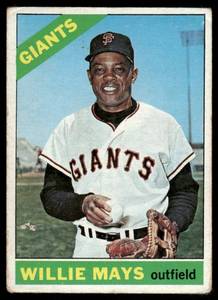 lot 10A image: Willie Mays 1966 Topps #1 San Francisco Giants Baseball Card