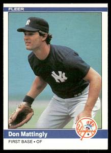 lot 15A image: Don Mattingly RC 1984 Fleer #131 New York Yankees Baseball Card